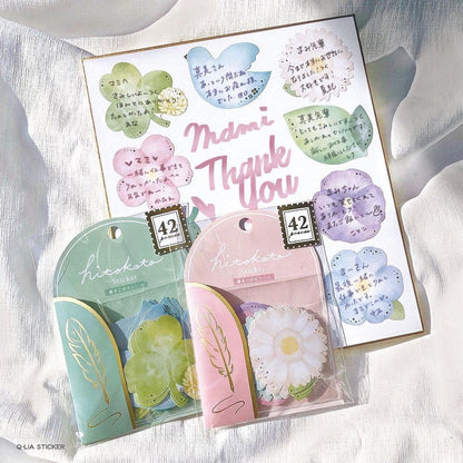 Q-LiA Hitokoto Flake Stickers - Teddy Bear - Default Title by Techo Treats Stationery