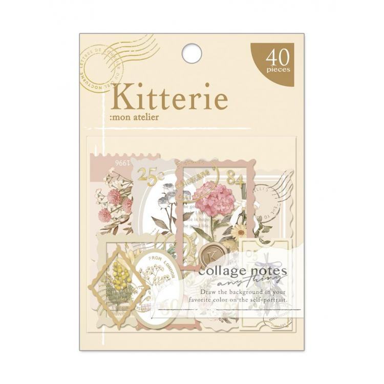 Q-LiA Kitterie Stamp-like Flake Stickers - Dried Flower - Default Title by Techo Treats Stationery