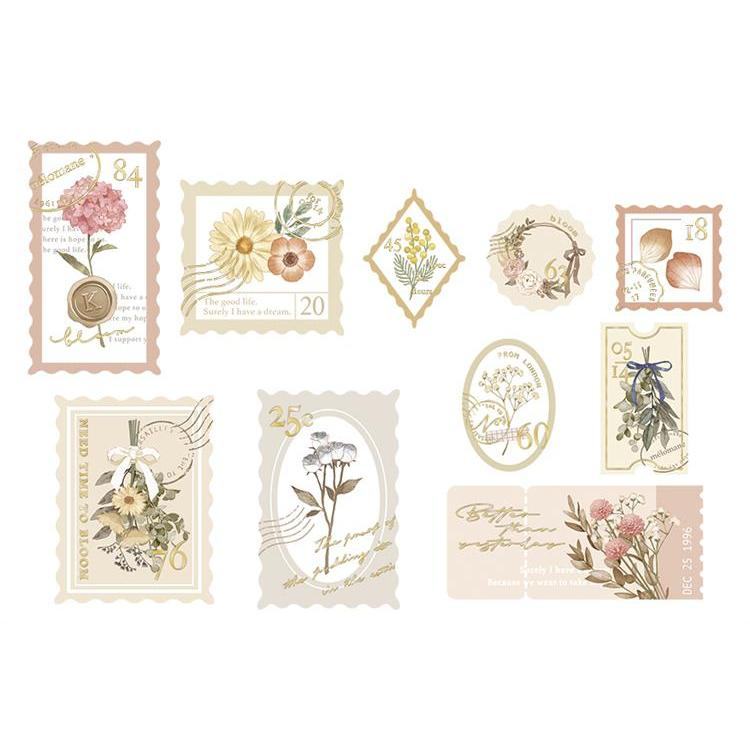 Q-LiA Kitterie Stamp-like Flake Stickers - Dried Flower - Default Title by Techo Treats Stationery