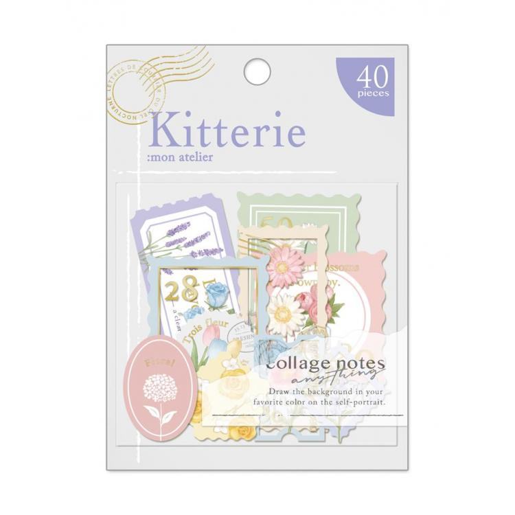 Q-LiA Kitterie Stamp-like Flake Stickers - Pastel Flower - Default Title by Techo Treats Stationery