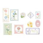 Q-LiA Kitterie Stamp-like Flake Stickers - Pastel Flower - Default Title by Techo Treats Stationery