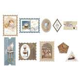 Q-LiA Kitterie Stamp-like Flake Stickers - Utatane Coffee - Default Title by Techo Treats Stationery