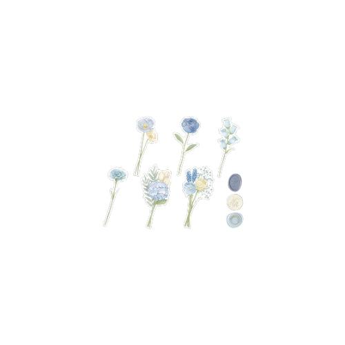 Q-LiA Poche Bouquet Flake Stickers - Blue - Default Title by Techo Treats Stationery