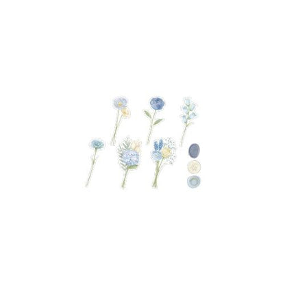 Q-LiA Poche Bouquet Flake Stickers - Blue - Default Title by Techo Treats Stationery