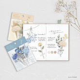 Q-LiA POCHE BOUQUET Flake Stickers - Dark Green - Default Title by Techo Treats Stationery