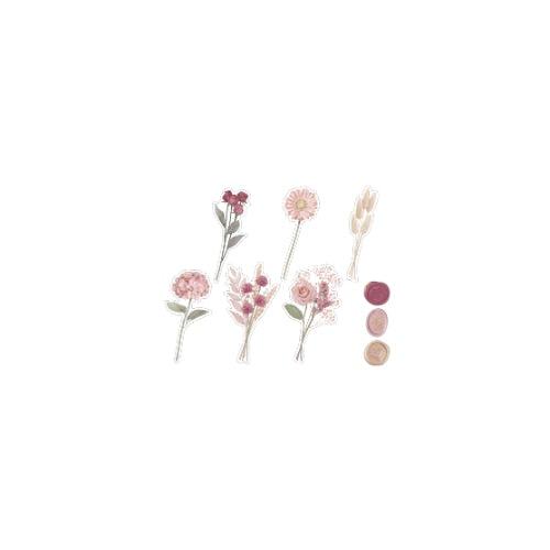 Q-LiA Poche Bouquet Flake Stickers - Dusty Pink - Default Title by Techo Treats Stationery