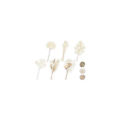 Q-LiA Poche Bouquet Flake Stickers - Ivory - Default Title by Techo Treats Stationery