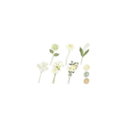 Q-LiA Poche Bouquet Flake Stickers - Lime Green - Default Title by Techo Treats Stationery