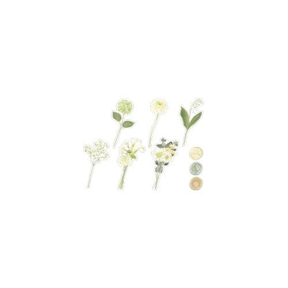 Q-LiA Poche Bouquet Flake Stickers - Lime Green - Default Title by Techo Treats Stationery