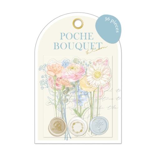 Q-LiA Poche Bouquet Flake Stickers - Pastel - Default Title by Techo Treats Stationery