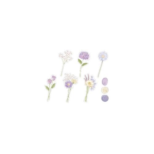 Q-LiA Poche Bouquet Flake Stickers - Purple - Default Title by Techo Treats Stationery