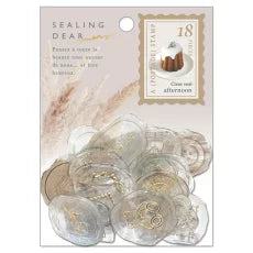 Q-LiA Sealing Dear Clear Seal Flake Stickers - afternoon (Latte Beige) - Default Title by Techo Treats Stationery