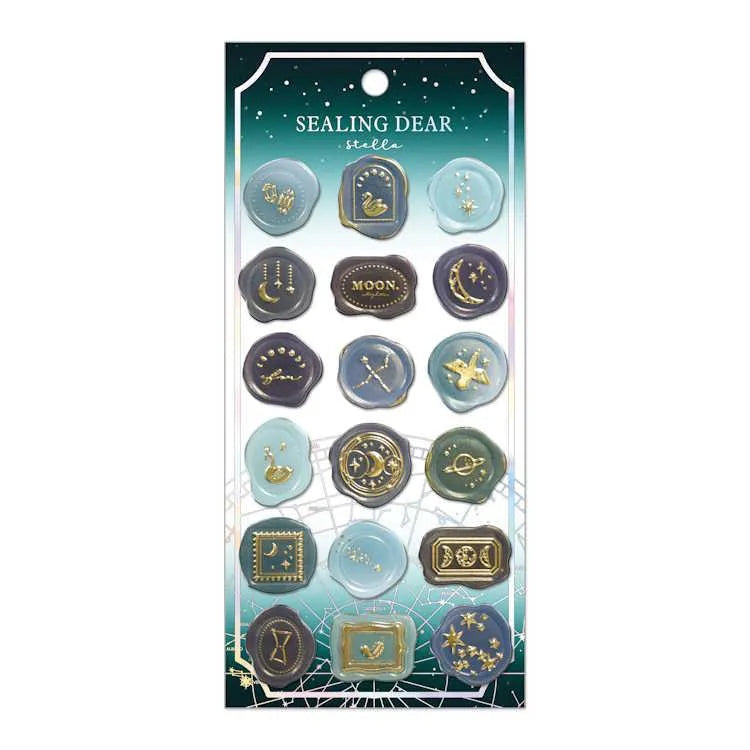 Q-LiA SEALING DEAR Stella Wax Seal Sticker - Luminous Green - Default Title by Techo Treats Stationery