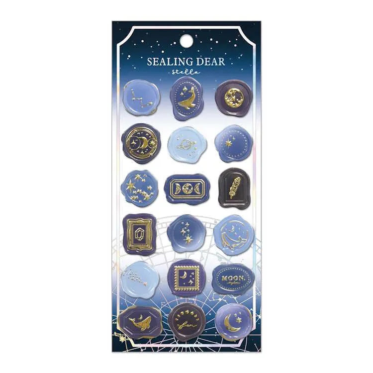 Q-LiA SEALING DEAR Stella Wax Seal Sticker - Midnight - Default Title by Techo Treats Stationery
