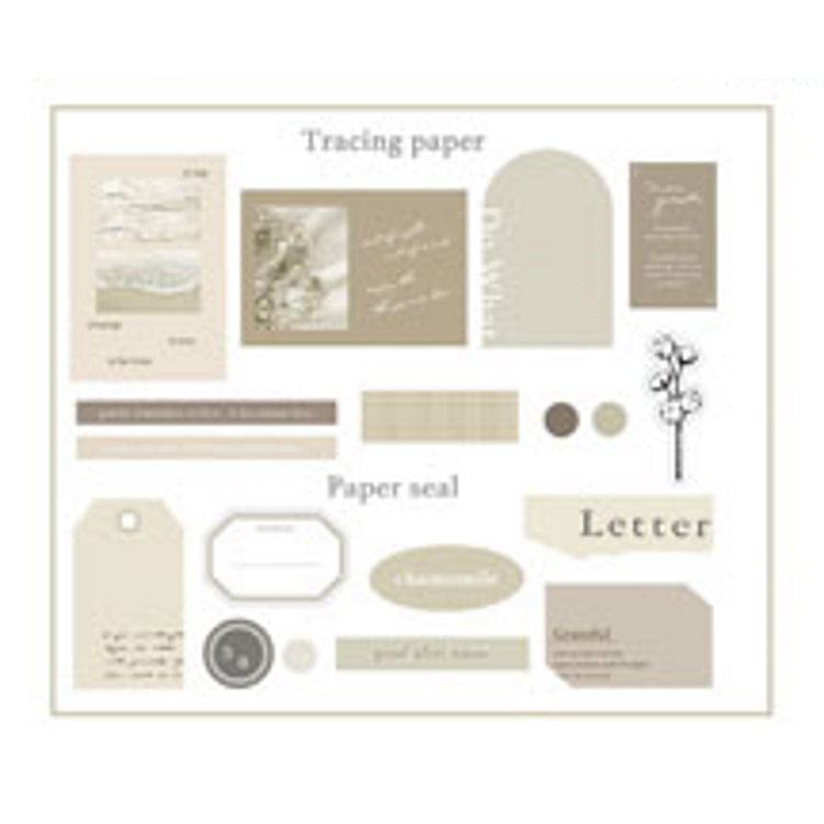 Q-LiA Typory Flake Stickers - Beige - Default Title by Techo Treats Stationery
