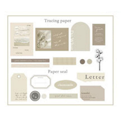 Q-LiA Typory Flake Stickers - Beige - Default Title by Techo Treats Stationery