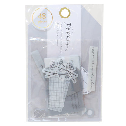 Q-LiA Typory Flake Stickers - Gray - Default Title by Techo Treats Stationery