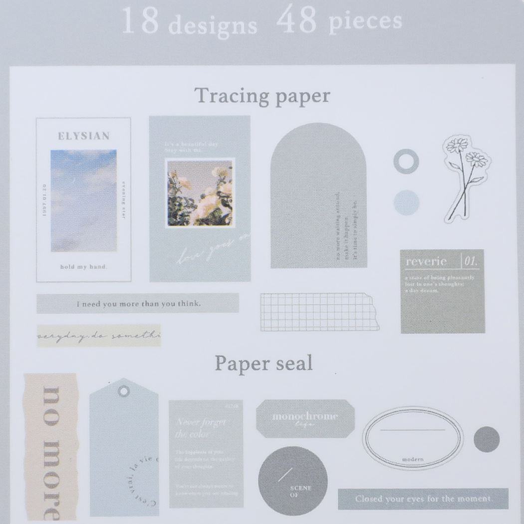 Q-LiA Typory Flake Stickers - Gray - Default Title by Techo Treats Stationery