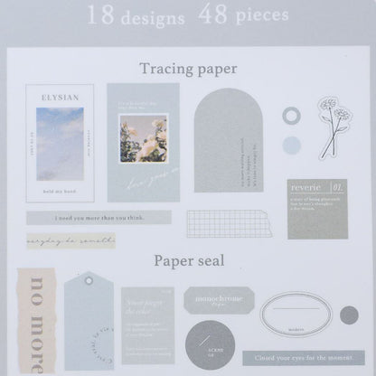 Q-LiA Typory Flake Stickers - Gray - Default Title by Techo Treats Stationery