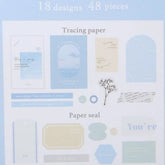Q-LiA Typory Flake Stickers - Light Blue - Default Title by Techo Treats Stationery