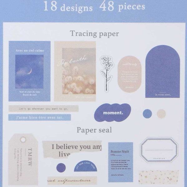 Q-LiA Typory Flake Stickers - Navy - Default Title by Techo Treats Stationery