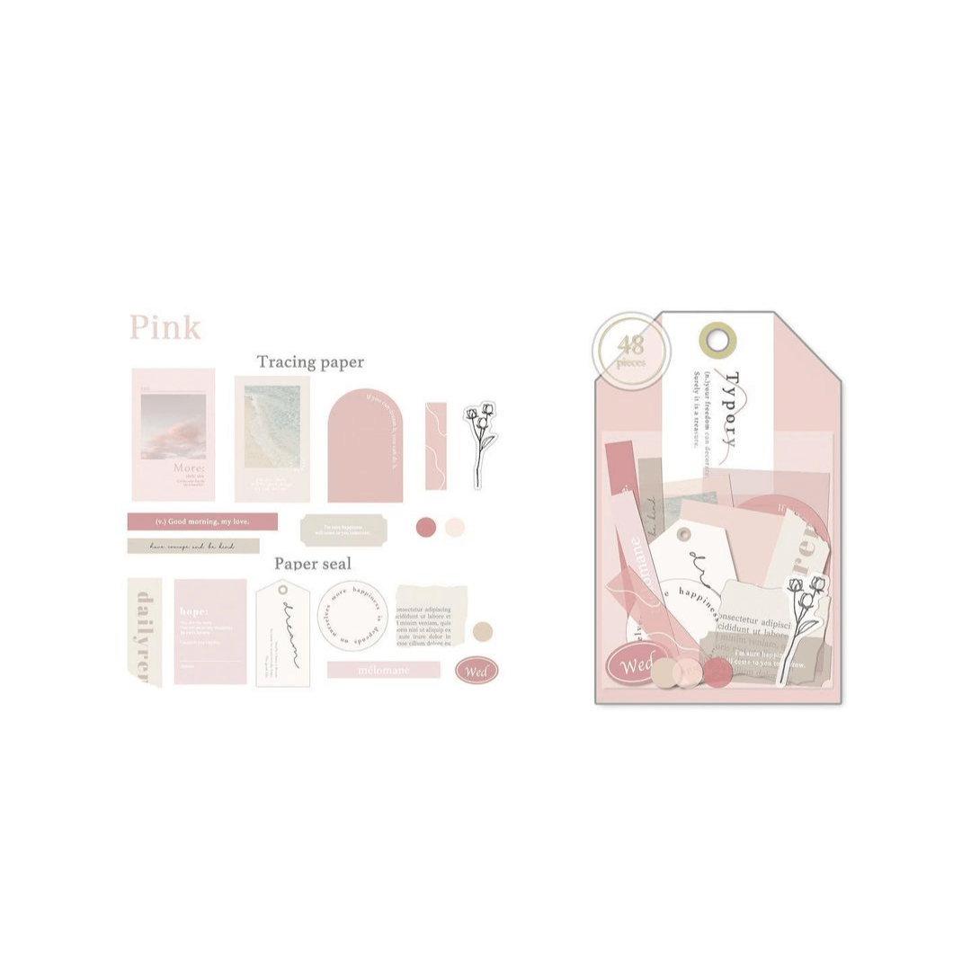 Q-LiA Typory Flake Stickers - Pink - Default Title by Techo Treats Stationery