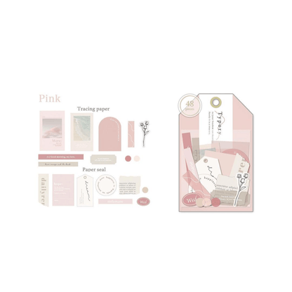 Q-LiA Typory Flake Stickers - Pink - Default Title by Techo Treats Stationery