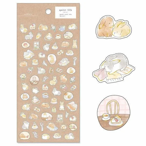 quiet life - mini - Sticker - Rabbit - Techo Treats