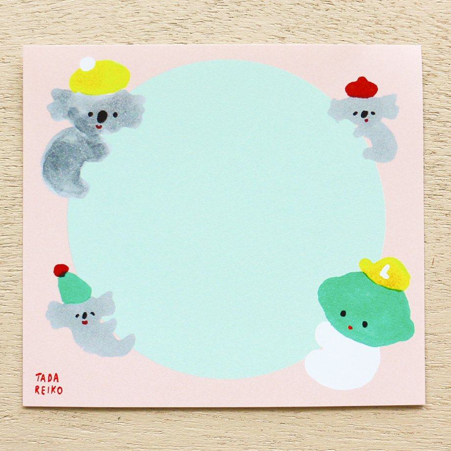 Reiko Tada Block Memo - LEMON &amp; LIME WITH ANIMALS - cozyca products - Default Title by Techo Treats Stationery