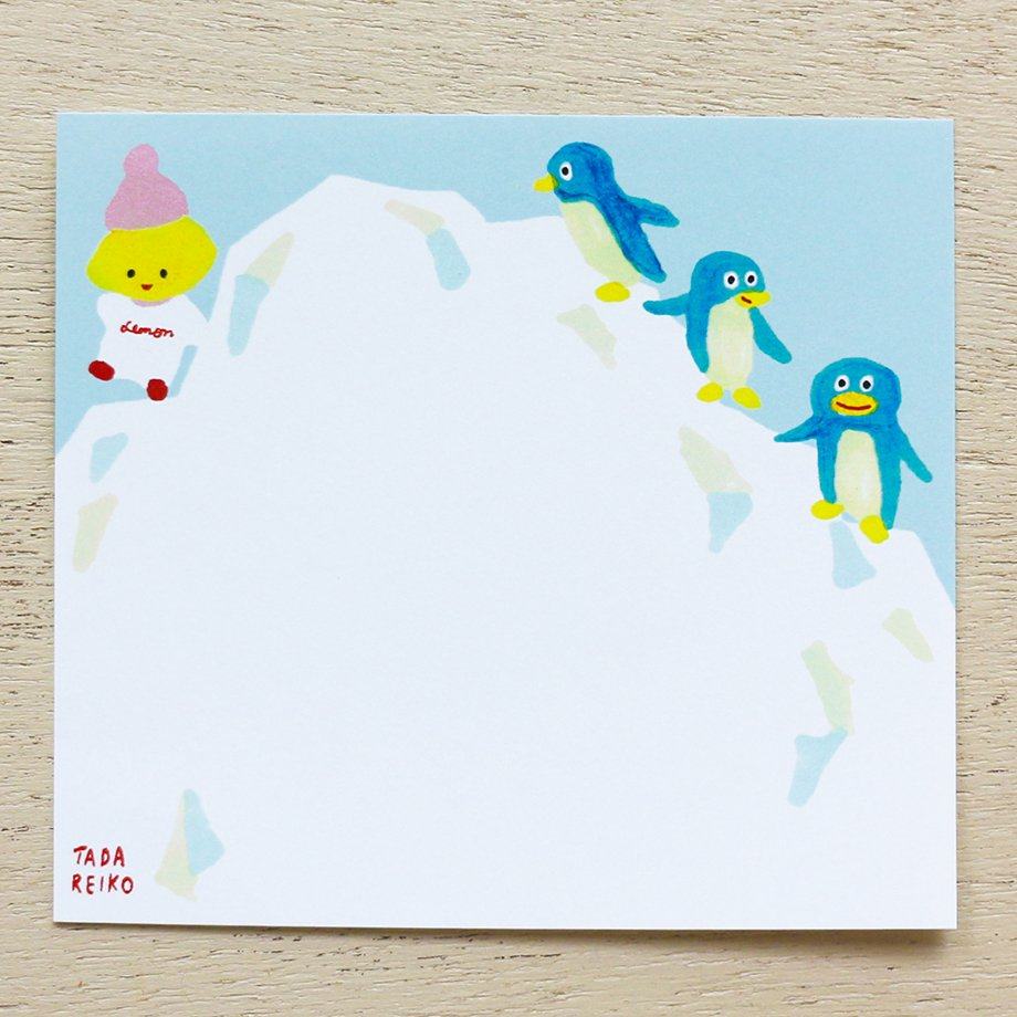 Reiko Tada Block Memo - LEMON &amp; LIME WITH ANIMALS - cozyca products - Default Title by Techo Treats Stationery