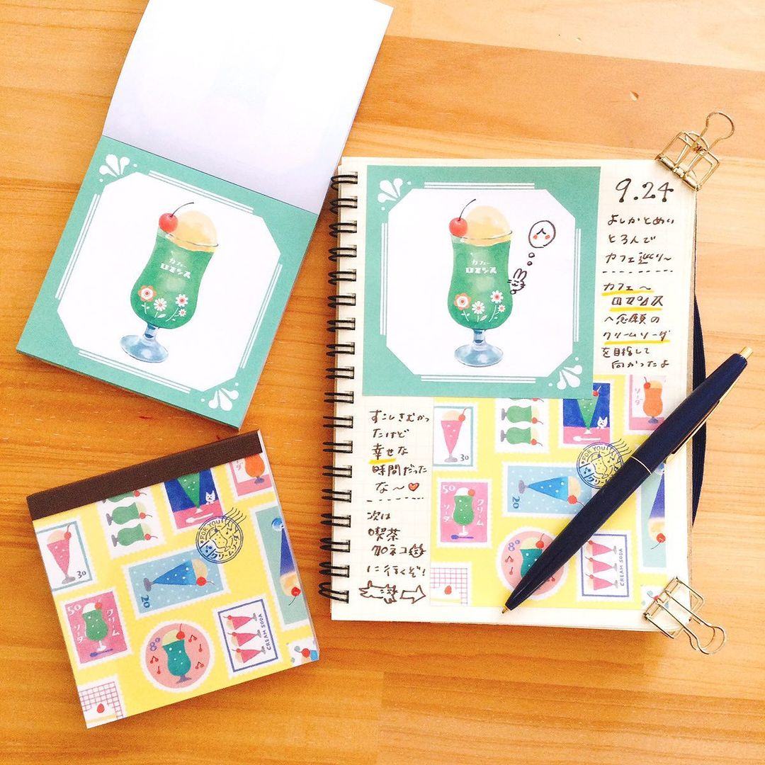 Retro Diary Garagara Memo Pad - Kiiro - Furukawa Shiko - Default Title by Techo Treats Stationery