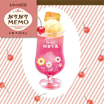Retro Diary Garagara Memo Pad - Red Stripe - Furukawa Shiko - Default Title by Techo Treats Stationery