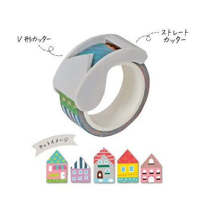 Ribbon Bon 2way Masking Tape Cutter 2nd Edition - House (With Masking Tape) - Techo Treats