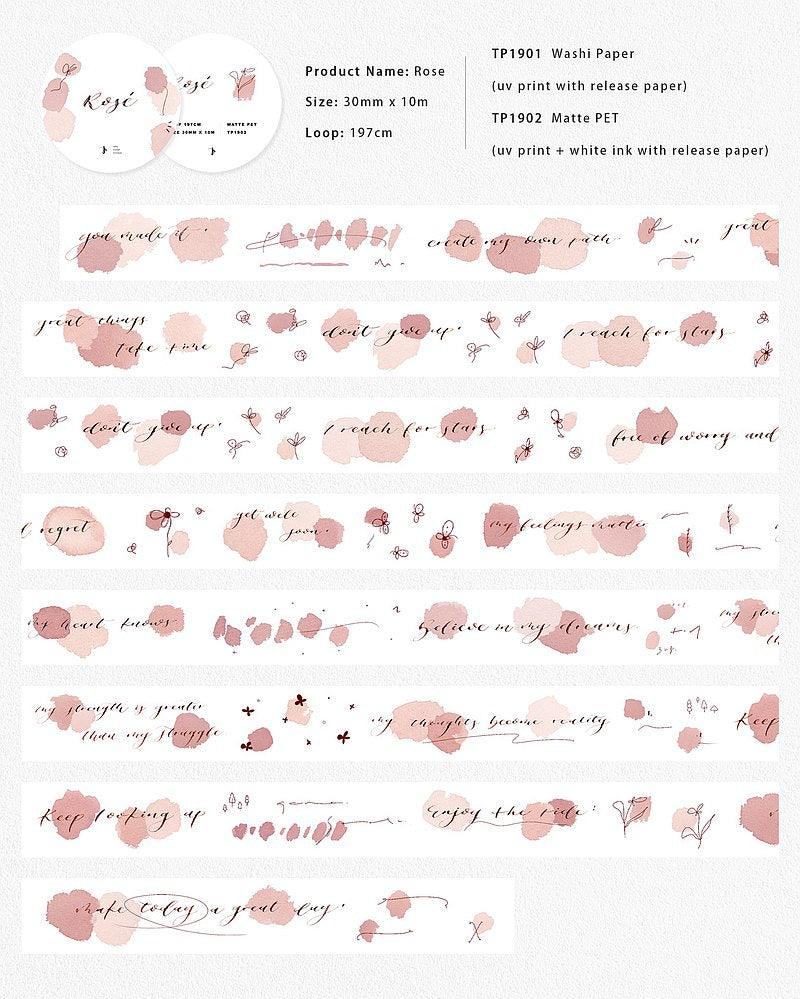 rose - Masking Tape with Release Paper (Washi / PET) - Techo Treats