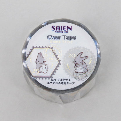 SAIEN Stamp Story Foil-stamped Clear Tape - Rabbit - Default Title by Techo Treats Stationery