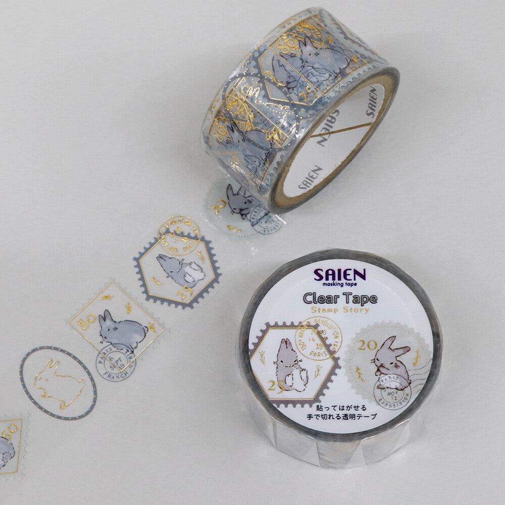 SAIEN Stamp Story Foil-stamped Clear Tape - Rabbit - Default Title by Techo Treats Stationery