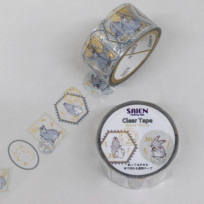 SAIEN Stamp Story Foil-stamped Clear Tape - Rabbit - Default Title by Techo Treats Stationery