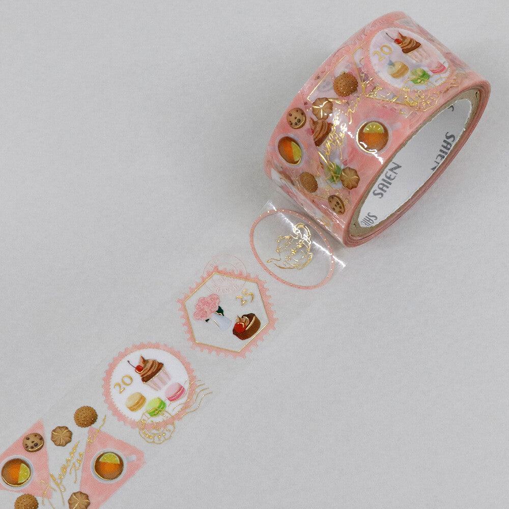 SAIEN Stamp Story Foil-stamped Clear Tape - Tea Party - Default Title by Techo Treats Stationery