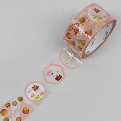 SAIEN Stamp Story Foil-stamped Clear Tape - Tea Party - Default Title by Techo Treats Stationery