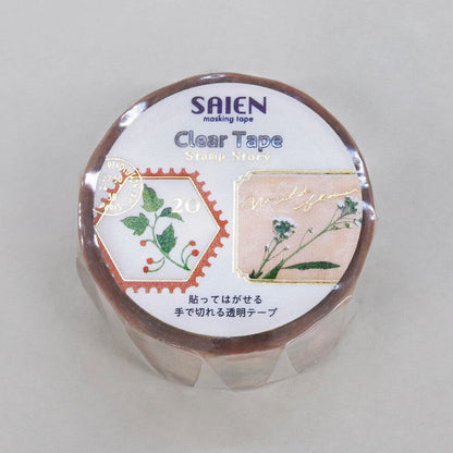 SAIEN Stamp Story Foil-stamped Clear Tape - Wildflower - Default Title by Techo Treats Stationery