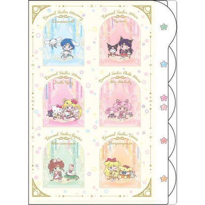 Sailor Moon Cosmos x Sanrio Characters A4 Die-cut 5-Pocket Clear Folder (A) - Sun-Star Stationery - Default Title by Techo Treats Stationery