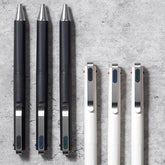 Sakura Crepas Ballsign iD 3C 3-color 0.4mm Ballpoint Pen - White B (Night Black, Pure Black, Red) - Default Title by Techo Treats Stationery