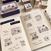 SANBY eric Matchbox Rubber Stamp Set - Coffee Shop - Default Title by Techo Treats Stationery