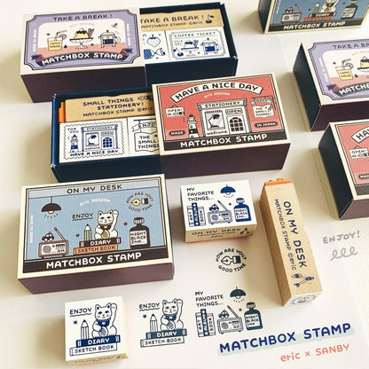 SANBY eric Matchbox Rubber Stamp Set - ON MY DESK - Default Title by Techo Treats Stationery