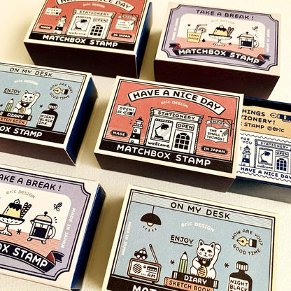 SANBY eric Matchbox Rubber Stamp Set - ON MY DESK - Default Title by Techo Treats Stationery