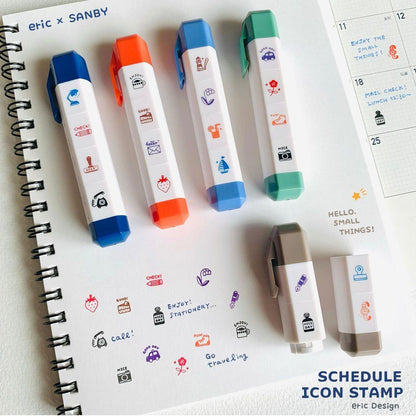 SANBY eric Schedule Icon Penetrating Stamp - Relax - Default Title by Techo Treats Stationery