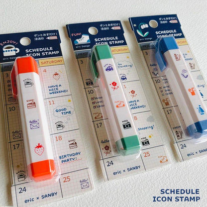 SANBY eric Schedule Icon Penetrating Stamp - Work - Default Title by Techo Treats Stationery