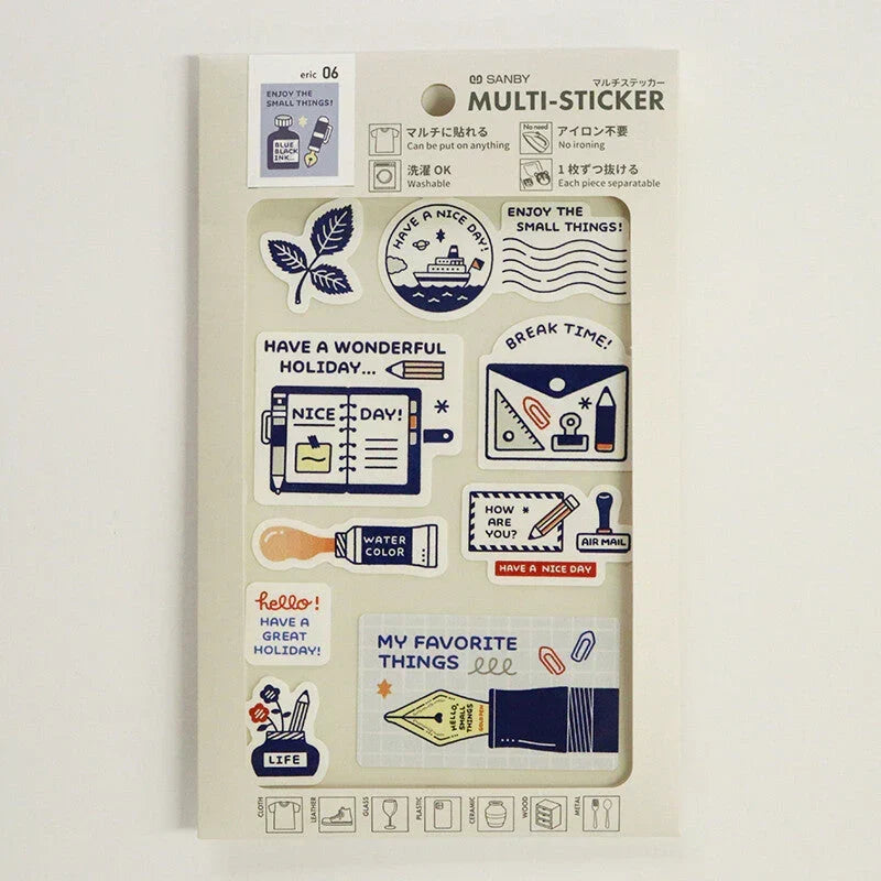 SANBY eric Washable MULTI-STICKER - GOOD TIME - Default Title by Techo Treats Stationery