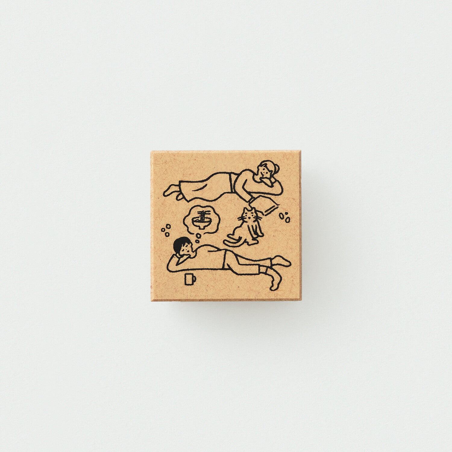 Sankakeru Currently on Vacation Rubber Stamp - Feeling Lazy - Techo Treats