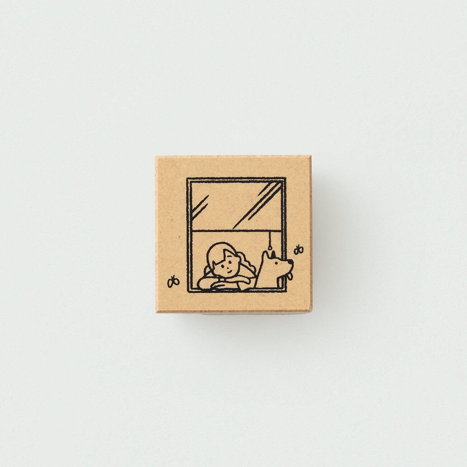 Sankakeru Currently on Vacation Rubber Stamp - View outside Window - Techo Treats